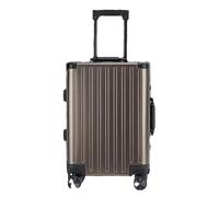 JMOZHCD Valise Tout en aluminium pour Hommes et Femmes Valise à roulettes en aluminium pour embarquement boîte en métal de Voyage (Brown 24)