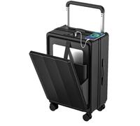 JMOZHCD Valises trolley, Valises Multifonctions Ouvertes, Valises Cabine, Valises trolley (Black 24)