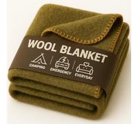 JMR Couverture Militaire en Laine pour Urgence, Camping et Utilisation Quotidienne Vert Olive 167 x 228 cm