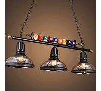 JMrider Lustres Rétro Billard Industriel E27 Nordic Hauteur Réglable Pendentif Métal Fer Forgé Lampe Suspendue Bar Éclairage De Plafond Café Table À Manger Décor Plafonnier Lumière De Suspension Noir