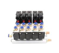 JMRTQMEC Électrovanne pneumatique CC 12 V 24 V 5 A 4V210-08 4 mm 6 mm 8 mm 10 mm 12 mm Kit de Base de Montage 110 V 220 V 4V210-08(8mm Fittings,DC24V)