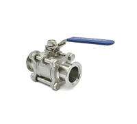 JMRTQMEC Vanne à Boisseau sphérique Manuelle Trois pièces en Acier Inoxydable SUS304 KF16 KF25 KF40 KF50, Bride d'installation Rapide(KF16)