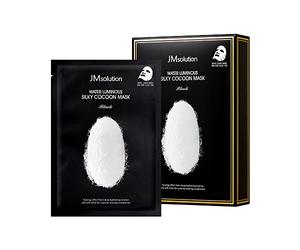 JMsolution Water Luminuous Silky Cocoon Black Mask - Masque facial coréen - Extrait de ver à soie - Synergie nutritive et hydratante - 10 feuilles pour une peau sensible
