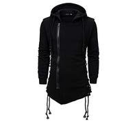 JMSUN Hommes Sweat à Capuche à Glissière Wweats côté Lacets Polaire Gothique à Capuche Assassins Creed Veste
