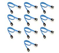 JMT 10pcs 40cm Serial SATA 3 3.0 III SATA 2 RAID Data HDD Hard Drive Disk Signal Cables Black Straight High Speed SATA Data Cable (10pcs SATA3 Bleu)