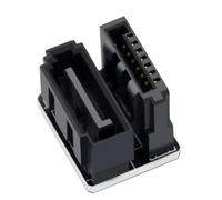 JMT Adaptateur SATA 6 Gbps 7 broches femelle vers mâle 90 °/180 ° adaptateur coudé simple/double interface SATA pour ordinateur de bureau (SATA simple 180 degrés)