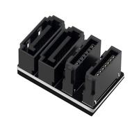 JMT Adaptateur SATA pour carte mère 6 Gbps 7 broches femelle vers mâle 90 °/180 ° adaptateur coudé simple/double interface SATA pour bureau (double SATA 180 degrés)