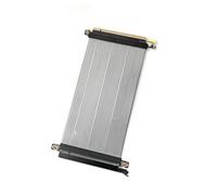 JMT Câble d'extension PCIE 5.0 X16 pour carte graphique GPU 64 Go haute vitesse plaqué argent pour châssis ITX (180 degrés, 25 cm)