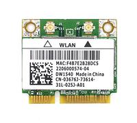 JMT Carte adaptateur sans fil 2,4G/5G double bande Mini Pcie 300Mbps 802.11A/B/G/N BCM943228 DW1540 Carte réseau sans fil intégrée compatible avec Win7/8/10