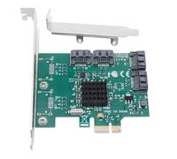 JMT Carte d'extension 4 ports 7 broches SATA3.0 vers PCI-E x1 carte d'extension 5 Gbps Solid State IPFS carte adaptateur pour ordinateur de bureau