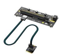 JMT Carte d'extension Mkey PCI-E 4.0 16X vers M.2 32 Gbit/s avec câble d'extension Oculink SFF-8612 compatible avec carte graphique externe M.2 NVMe SSD (6 broches avec carte 2230)