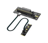 JMT Carte d'extension PCI-E 4.0 16X vers M.2 Mkey | Câble d'extension 32 Gbit/s avec câble d'extension Oculink SFF-8612, pour carte graphique externe M.2 pour SSD NVME