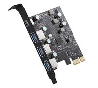 JMT Carte d'extension PCI-E USB 3.0 + Port USB C PCI Express 1X PCIe USB 3.0 Hub Carte adaptateur 4 ports USB 3.0 5 Gbit/s Contrôleur pour boîtier 2U (standard de type B)