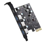 JMT Carte d'extension PCI-E vers USB 3.0 Type A + Type C Chipset FL110 5 Gbit/s pour PC de bureau Prise en charge Linus, Windows 10/8/7/XP et Mac OS 10.8.2 et plus récent (1 USB-C + 3 USB-A)