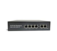JMT Commutateur Ethernet 100 Mbps PoE Répartiteur Réseau Plug and Play Compatible avec UTP STP (6 ports)