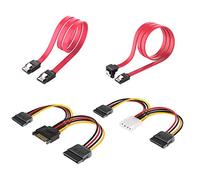 JMT Kit de montage en métal pour disque dur dur externe 2,5 cm à 3,5 pouces avec câble d'alimentation SATA et vis (ensemble de câbles rouges)