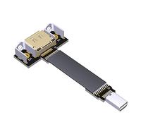 JMT Mini câble d'extension DP1.2 HD plat mâle vers femelle 4K (UHD)/60p compatible avec Displayport pour transmission de signal DP1.2 HDR/DSC (25 cm, M1A-P4T)