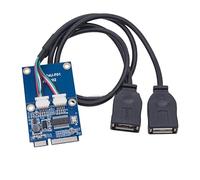 JMT Mini carte d'extension PCI-E vers double port USB 2.0 480 Mbps MCA522 compatible avec Win7/8/10/11