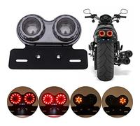 JMTBNO 40 LED Feu Arrière de Moto Intégré Feu de Freinage Clignotant Feux de Conduite Avec Support de Lampe de Plaque D'immatriculation (Lentille Noire)