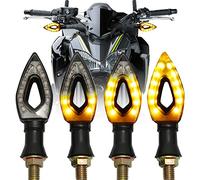 JMTBNO 4Pcs Clignotants Moto LED E24 Homologué 12 LED Sequentiel Indicateurs 12V Universel Mini Ampoule Étanche Compatible avec Yamaha R1 R6 FZ6 FZ1 FZ FJR Fazer XT WR TT-R