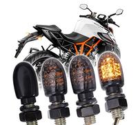 JMTBNO 4Pcs Clignotants Moto LED E24 Homologué 7 LED Micro Indicateurs 12V Universel 2835 SMD Mini Ampoule Étanche M8 pour Cruiser Bobber Chopper Scooter Cafe Racer Quad ATV Off-Road