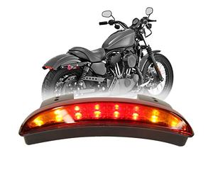 JMTBNO Feu Arrière Moto Hachées Fender Edge LED Frein Queue de plaque d'immatriculation Stop Course à Pied Lumière Clignotant Lampe Indicateurs pour Sportster XL883N 1200N XL1200V XL1200X