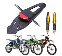 JMTBNO Feu Stop Arrière LED Rouge pour Moto Tout Terrain avec Ambre Clignotant Universel pour Dirt Bike Pit Bike Enduro Motorcross (lentille rouge)