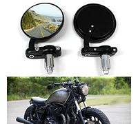 JMTBNO Retroviseur Moto Rond, 7/8" 22mm Rétroviseurs Moto Embouts de Guidon Noir Latéraux Miroirs Universel pour Vélo Moto Croiseur Scooter Café Racer Scrambler Cruiser Enduro