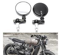 JMTBNO Rétroviseurs Moto Embout de Guidon Rétroviseur 7/8" 22mm Noir Pliable Latéraux Miroirs Universel pour Sportbike Dirt Bike Cruiser Chopper Cafe Racer Scooter