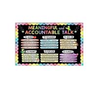 JMVLVLOA Classroom Talk Moves Metal Sign Discussion Stems Chart Educational for Elementary Teachers Learning Wall Decor (8 X 12 in)