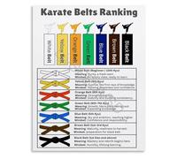 JMVLVLOA Complete Guide to Karate Belt System and Symbolism Educational Poster Canvas for Karateka Decor(Framed,08x12inch(20x30cm))
