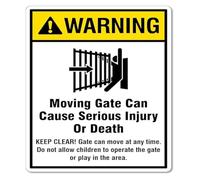 JMVLVLOA Danger Moving Gate Keep Clear Metal Sign 12x8 Inch | Bold black yellow text grabs attention prevents injury near power gates