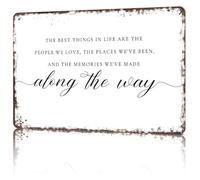 JMVLVLOA Farmhouse Style Aluminum Sign The Best Things In Life Typography Rustic Bedroom Kitchen 8 X 12 inch