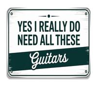 JMVLVLOA Guitar Lover Vintage Tin Sign Yes I Really Do Need All These Guitars Wall Decor for Office 8 X 12 in