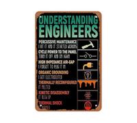 JMVLVLOA Industrial Workshop Decor Understanding Engineers Funny Sign Metal Tin Art for Office Wall 8 X 12 in