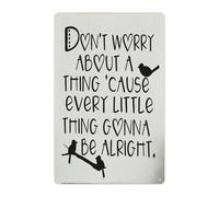 JMVLVLOA Little Birds Singing Everything Will Be Alright Rustic Tin Sign Vintage Uplifting Metal Plaque Wall Decor 8 X 12 inch