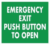 JMVLVLOA Minimalist Emergency Exit Press Button Open Tin Sign 12x8 Inch