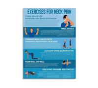 JMVLVLOA Office Workers Neck Pain Relief Poster Therapeutic Exercises Guide Canvas Wall Art(Framed,12x18inch(30x45cm))