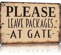 JMVLVLOA Witty Delivery Note Sign Leave Packages At Gate Vintage Aluminum 8 X 12 in
