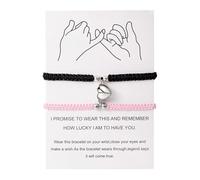 Jmwedia vente flash du jour et soldes Ensemble de Bracelet Couple pour lui et elle, Bracelets d’amour tressés réglables avec charmes de coeur magnétiques