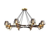 JMWYH E14 Post-Moderne Lumière Lustre De Luxe,Lumière Suspendue,Créatif Américain Simple Pendant L'éclairage,Salon Salle À Manger Chambre Salon Lumière Principale-Noir Et Or 8 Têtes