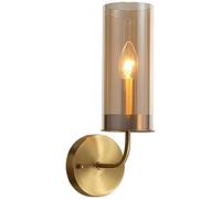 JMWYH Mur en Laiton Moderne, Applique Murale cylindrique Unique, Lampe Murale Moderne avec Abat-Jour en Verre, Chambre à Coucher pour Salon