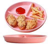 JMYDecor Lot de 2 assiettes en porcelaine durable de 20,3 cm, assiettes divisées à 3 compartiments pour dîner et salade, restaurant, fête de famille et utilisation en cuisine - Rond