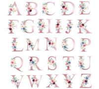 JMZLLRX 26 PCS Broderie Patch Thermocollant en Lettres anglaises en forme de fleur en Patchs de Transfert de Chaleur Thermocollant Vetement pour T-shirt Jeans Sacs à Dos Robe DIY Art Décoration