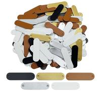 JMZLLRX Étiquettes Faites Main Étiquettes Cuir PU Étiquette en Cuir Faites à La Mai pour Tricoter Accessoires de Couture (150 Pièces Vide)