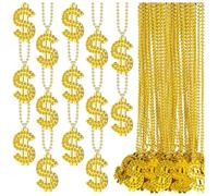JMZYJZH Collier avec signe dollar doré, fausse chaîne d'argent, bijoux de Mardi Gras avec signe dollar pour homme, accessoire de costume hip-hop pour homme, Or, Pas de gemme