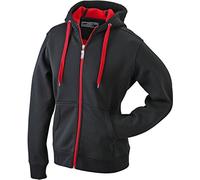 jn355 Men's double face Veste Veste Sweat Pull à capuche - Noir - Large