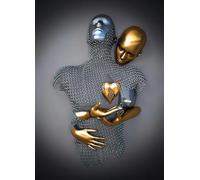 JNAOZI 3D Amoureux Sculpture Poster Métal Figurine Statue Toile Peinture Amour câlin Poster Abstrait Toile Photos, Affiche, Sans Cadre (Poster 05, 80 x 120 cm x 1 pièce)