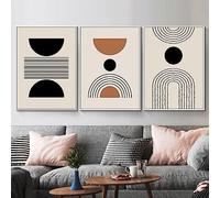 JNAOZI Images de ligne abstraite et géométrie, peinture d'art abstrait botanique, décoration murale intérieure, sans cadre (50 x 70 cm*3, images-6)..