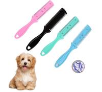 JNAWA 4 Pièces Tondeuse à Poils pour Chiens et Chats pour Animaux de Compagnie Double Face Peigne Rasoir de Coiffure Peigne Professionnel à Cheveux Plus Mince pour Chiens Chats Poils Fournitures pour